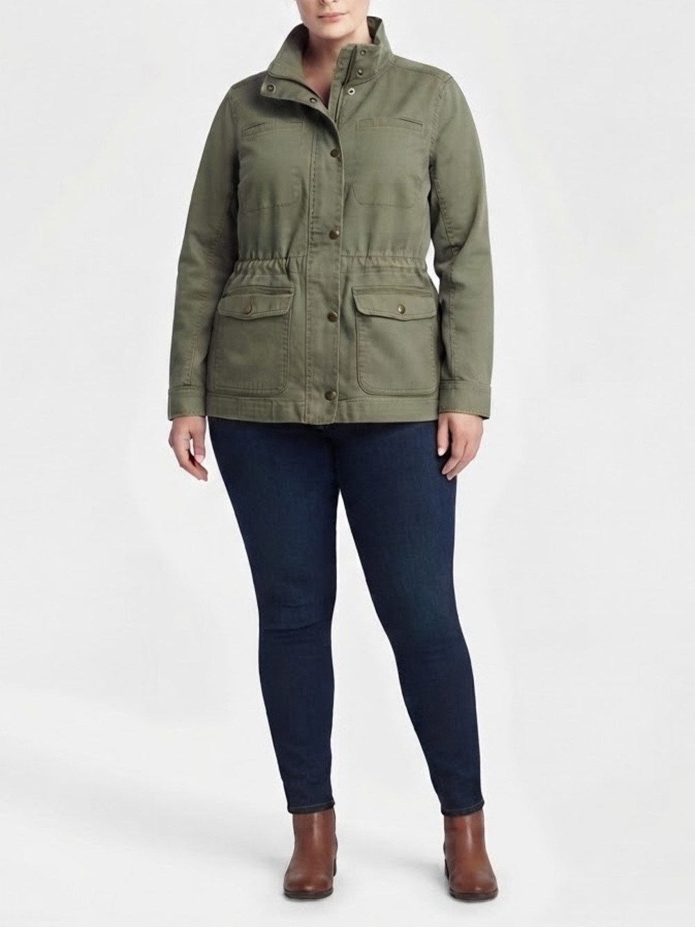 L.L Bean Olive Utility Anorak Jacket - Women